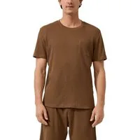 s.Oliver Rundhalsshirt Kurzarmshirt mit Brusttasche und Leinen