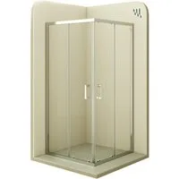 i-flair Eckdusche Schiebetür Duschkabine DIANA aus durchsichtigem 6 mm ESG, BxT: 80x80 cm, Einscheibensicherheitsglas, ohne Duschtasse, mit hochwertigen Aluminiumprofilen in silber, ebenerdiger Einbau möglich, mit Schiebetüren
