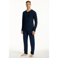 uncover by SCHIESSER Schlafanzug Uncover Nightwear (2 tlg) Single Jersey-Qualität, Langarm, V-Ausschnitt, weich
