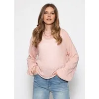 SASSYCLASSY Strickpullover Leicht transparenter Feinstrickpullover Damen Lockerer Pullover mit langen Ärmeln, Gummizug und feiner Rippstruktur