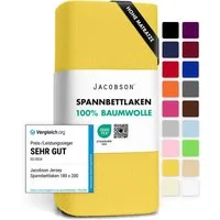 Jacobson Spannbettlaken BOXSPRING & ÜBERLÄNGE aus 100% Baumwolle, für hohe & lange Matratzen, Jersey Bettlaken 160 g/m²