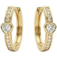 Suzan Gold Creolen-Set 375 Echtgold Heartline Spark Herz Zirkonia