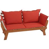 Garden Pleasure Gartenlounge-Bank FORTUNA, mit umklappbarer Armlehne und Wendekissen, BxTxH: 126x68x78 cm