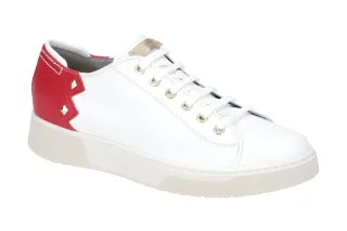 Geox D15DAA 00085 C0050 wei?/rot Damen Sneaker, wasserdicht & atmungsaktiv