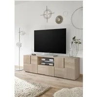 Home affaire Lowboard Dama Breite 181 cm, TV-Board 2 Türen, 1 Schubkasten, TV-Schrank, Front in 3D-Optik, viel Stauraum, verschiedene Farben