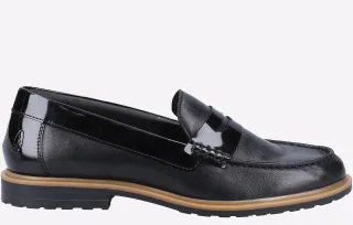 Hush Puppies Verity Slip On Damen-Schwarze-Lederloafer