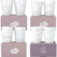 FIFTYEIGHT PRODUCTS Becher Becher ohne Henkel Set 8-tlg. in weiss, 350 ml, Porzellan, Geschenk-Set 8-tlg.