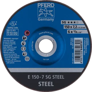 PFERD TOOLS Schruppscheibe E Leistungslinie SG STEEL für Stahl - 62215726