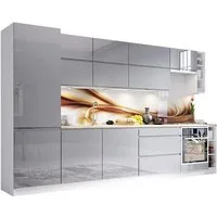ROYAL24_MARKT Küchenzeile K40-G340 - Velmora - Modernes Design mit außergewöhnlichem Komfort, (Komplett Set), Top Qualität - Modernes Design - Feinste Materialien.
