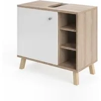Vicco Waschbeckenunterschrank Senyo, Weiß/Sonoma, 60 x 54 cm (1-St)