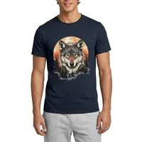 Spreadshirt T-Shirt Wolf Im Wald, Kraftvolles Tiermotiv Männer T-Shirt (1-tlg)