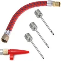 TSB Werk Handpumpe Set Luftpumpenadapter Adapter Ballpumpe Nadel, Luftpumpe, Ball, Ventil, Pumpe, 5tlg