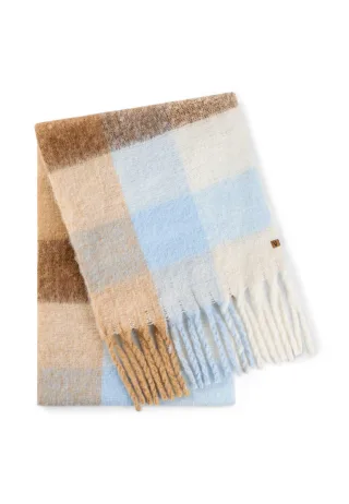 camel active - Strickschal mit Karomuster soft blue - Gr. - OS