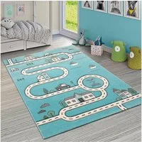 Paco Home Kinderteppich Diamond 710, rechteckig, Höhe: 17 mm, Kurzflor, Straßen-Spiel-Teppich, Kinderzimmer