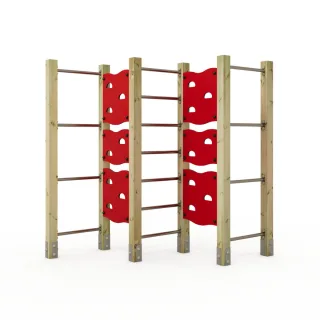 PRO Fit Spire Parkour Spielplatz - Klettergerät mit 2 HDPE Kletterwänden & 3 Edelstahl Reckstangen - Robustes Outdoor Hindernis für Kinder - Wickey