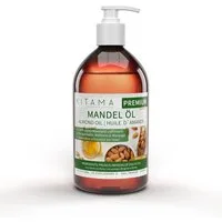 Kitama Körperöl Mandelöl Naturkosmetik - sanftes Baby-Öl, Pflege-Öl für Haut & Haar 500ml, Basisöl Massageöl