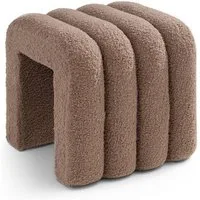 Home4You Polsterhocker B 40 x H 40 cm, Taupe, Teddystoff, (1 St), MDF, flauschig