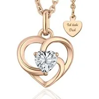 LOVENEST Herzkette Halskette Damen Silber 925 / Gold vergoldet mit Herz-Anhänger Zirkonia (Silberkette Anhänger Geschenke für Frauen Valentinstag Frau Freundin, Geschenkset Damenkette Weihnachten Set), Sie Geburtstag Hochzeitstag Liebesbeweis Liebesg