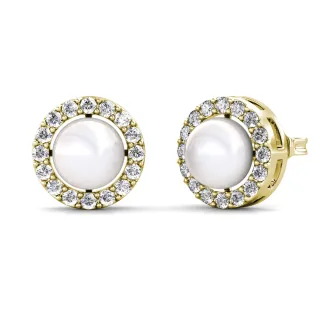 Circlet Perlenohrringe - Gold und Kristall