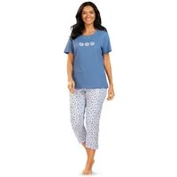 comtessa Schlafanzug Summer Whisper (Set, 2 tlg., 2-teilig) Damen Pyjama 2-teilig 7/8 Hose Baumwolle große Größen