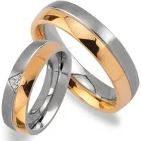 Trauringe123 Trauring Hochzeitsringe Verlobungsringe Trauringe Eheringe Partnerringe aus Edelstahl Ring Gold Platiert JE25