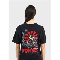 Oldskull T-Shirt Asian Neon Djane Logo Graphic Traditionelles fernöstliches Motiv modern