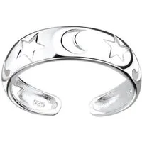 Order & Smile Schmuck Zehenring Zehenring Mond & Sterne: Zehring Silber 925, gestempelt