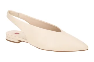 H?gl 3-10 0110 1100 LIV Beige Echtleder Sling Pumps mit Gummizug