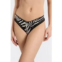 HUGO String elegante Spitzenbesätze, Logo-Schleife, mittlere Bundhöhe