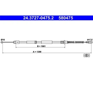 ATE Handbremsseil hinten Mercedes Sprinter 24.3727-0475.2
