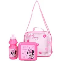 Vadobag Lunchbox Disney Minnie Mouse Lunchtasche Mädchen Vesper Set Rosa, Kunststoff, (3-tlg., 1x Lunchbox, 1x Trinkflasche, 1x Tasche)