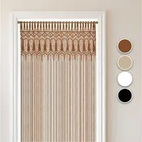 Cozyor Türvorhang Makramee 132 x 200 cm Boho Vorhang Fenstervorhang Raumteiler (1 St), Schlaufen, Baumwolle, braun Schlaufen Wandteppich Wandbehang Raumtrenner Hochzeit