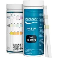 monzana Sandfilteranlage, Pool Teststreifen 150 Stück 3-in-1 Wassertester für pH Chlor Alkaline