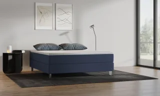 BRUNO Boxspringbett Premium 180x200cm in Blau | Matratzen-Härtegrad: Links H2 / Rechts H3 | mehrfach ausgezeichnet in Design & Qualität