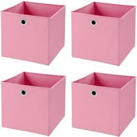StickandShine Faltbox 4er SET 32 x 32 x 32 cm ohne Deckel – perfekt für KALLAX - 19 Farben