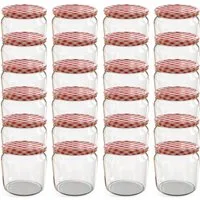Oputec Einmachglas 24x 360 ml Einmachgläser mit Schraubdeckel TO 82 rot Marmeladengläser, Glas / Metall