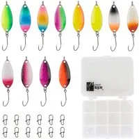 Zite Kunstköder Set 12 Trout Spoon Forellenblinker 2,5g mit farbiger Rückseite