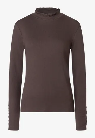 MORE & MORE - Rippenshirt braun - Gr. - 38