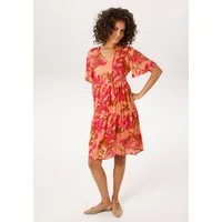 Aniston CASUAL Sommerkleid mit fantasievollen Blumendruck und Glitzerfäden
