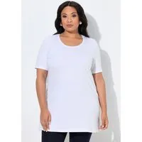 Ulla Popken Longshirt Longshirt A-Linie Rundhalsausschnitt Halbarm