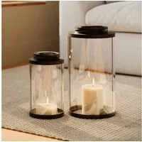 draadwerk® Kerzenlaterne Laternen 2er Set Rund (Glas, Eisen)
