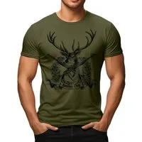 LOBO NEGRO® T-Shirt für den Jäger: Hunting Club II Hirsch in oliv