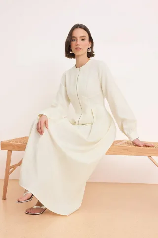 Langes, flaches Maxikleid für Damen, lässig/alltagstauglich, A-Linien-Schnitt, Hijab-Stil