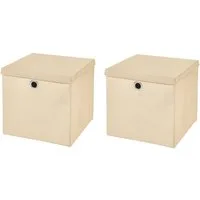 StickandShine Faltbox 2er SET 28 x 28 x 28 cm mit Deckel – perfekt für KALLAX - 19 Farben