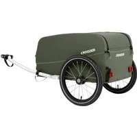 Croozer Fahrradlastenanhänger Cargo Kalle Ride & Wander Bundle Moss Green, Fahrradanhänger für Lasten & Gepäck bis 45 kg