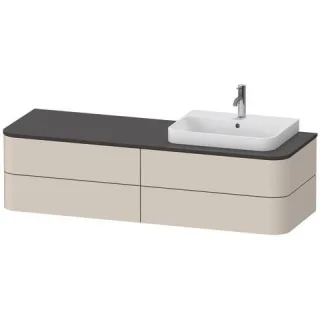 Duravit Happy D.2 Plus Konsolenwaschtischunterbau wandhängend Taupe Supermatt 1600x550x408 mm - HP49 HP4963R83830010