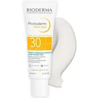 Bioderma Sonnenschutzfluid Photoderm Akn mat LSF 30, tägliche Gesichtspflege bei zu Akne neigender Haut