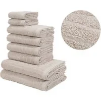 OTTO home Handtuch Set Ognon, Duschtücher, Handtücher, Gästetücher, Zen, Scandi, Boho, Frottier (Set, 8-St), Muster, Hoch-Tief-Struktur, einfarbig, Handtuch-Set, 100% Baumwolle