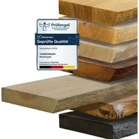tømmermann Wandregal Schweberegal Holzregal mit Baumkante - Hängeregal aus Massivholz, Komplett-Set