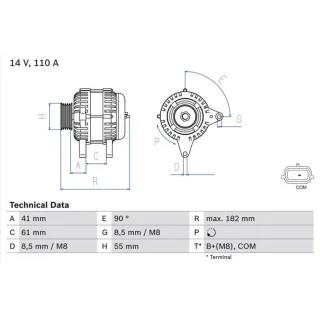 Bosch Lichtmaschine 110A Renault Kangoo Megane